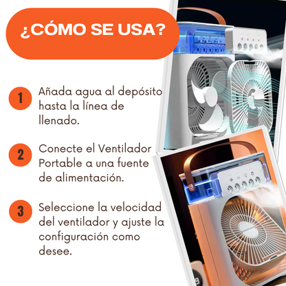 Ventilador Humidificador y Enfriador de Aire 3 en 1