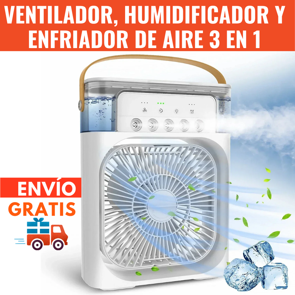 Ventilador Humidificador y Enfriador de Aire 3 en 1